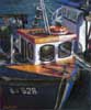 Blue and Orange Fishing Boat, Pastel