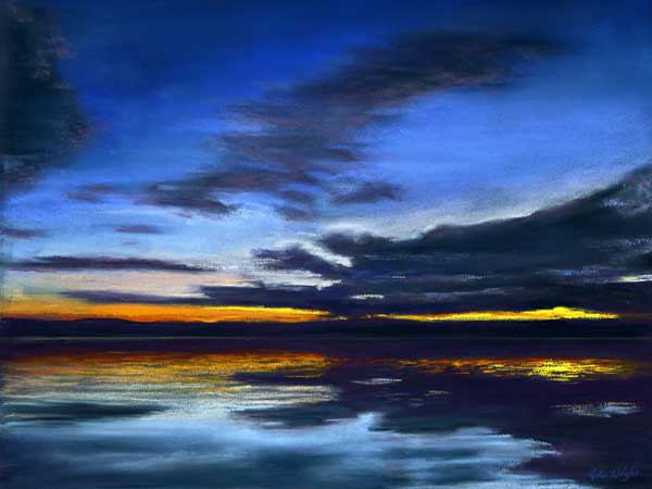 Last Rays of Sunset, Pastel