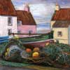Nets And Boat, Pittenweem, Pastel On Panel