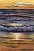 Waves At Sunset, Pastel over Acrylic