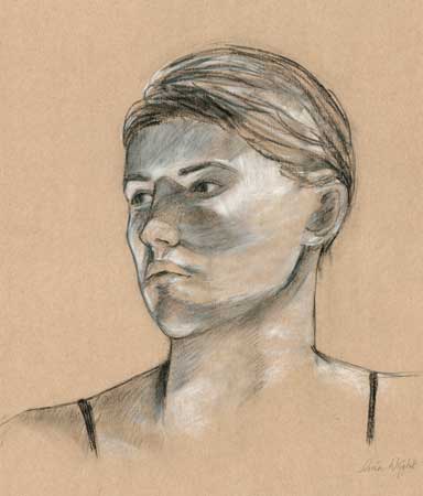 Anya Life Drawing, Charcoal And Conte