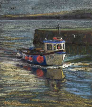 Fishing boat arriving at St. Andrews harbour