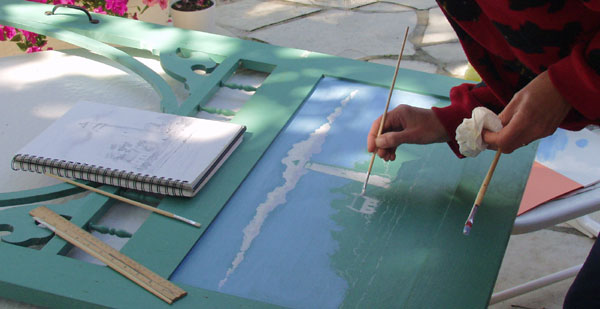 Painting Chantry Island Screen Door