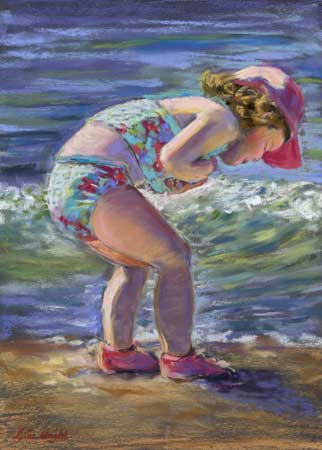 Collecting Shells, Pastel