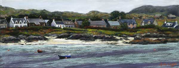 Cottages On Iona, Pastel
