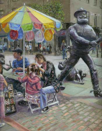 Face Painting with Desperate Dan, Pastel