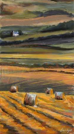 Hay Bales, Forgan, Pastel