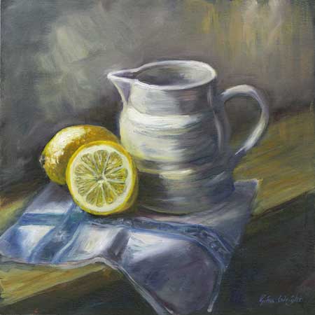 Jug And Lemons, Oil