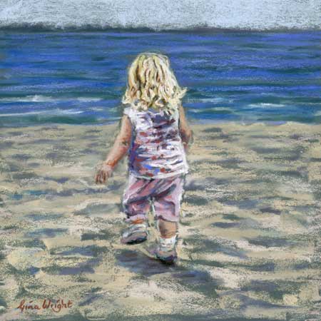 Off For A Paddle, Pastel