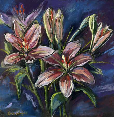 Pink Lilies, Pastel