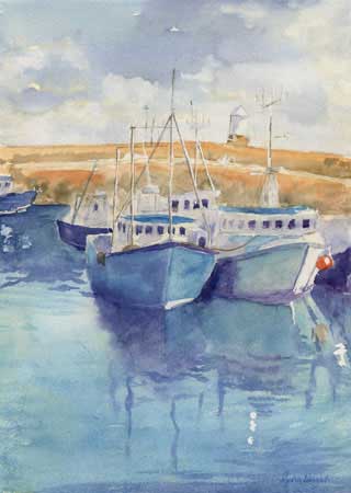 Pittenweem Boats, Watercolour