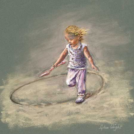 Running On The Beach, Pastel