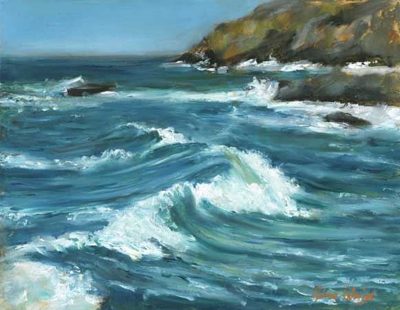 Waves on a rock coast