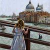 The Golden Haired Girl In Venice, Pastel