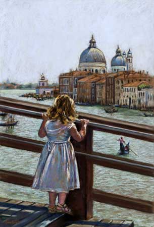 The Golden Haired Girl In Venice, Pastel