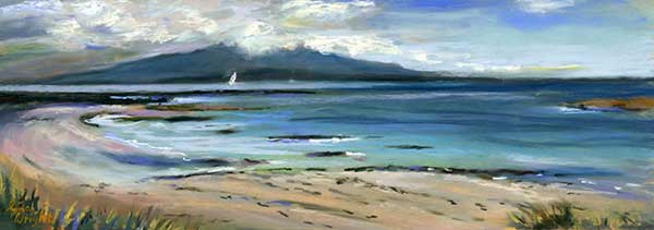 View South, Benbecula, Pastel